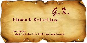 Gindert Krisztina névjegykártya